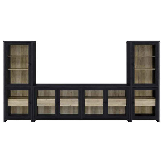Denison 3-piece Entertainment Center 79-inch TV Stand Black