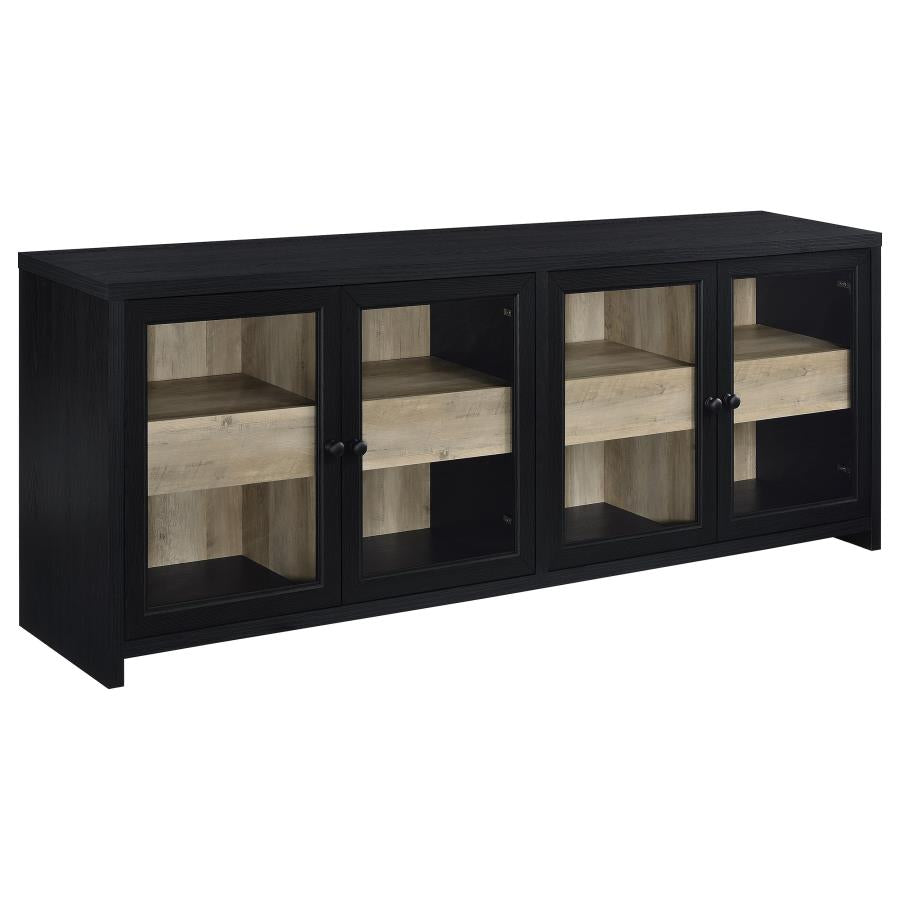 Home & Sleep Outlet - Denison 79-inch 4-door TV Stand Media Console Black
