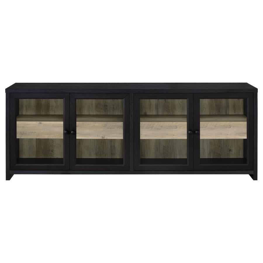 Home & Sleep Outlet - Denison 79-inch 4-door TV Stand Media Console Black