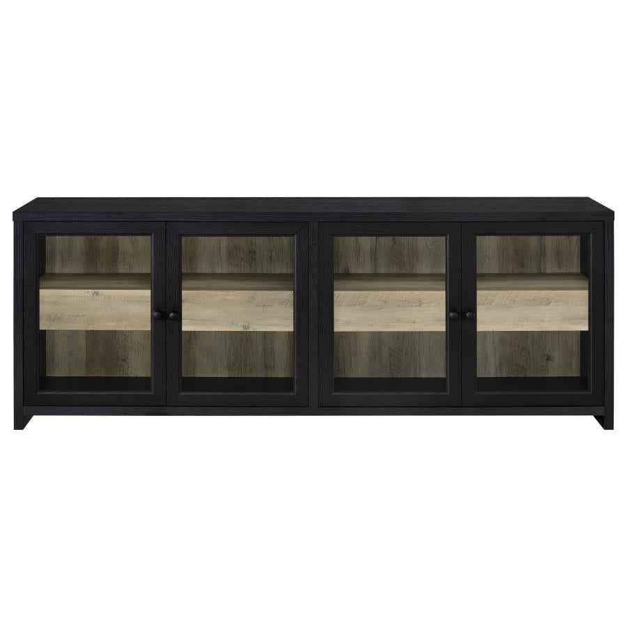 Denison 79-inch 4-door TV Stand Media Console Black