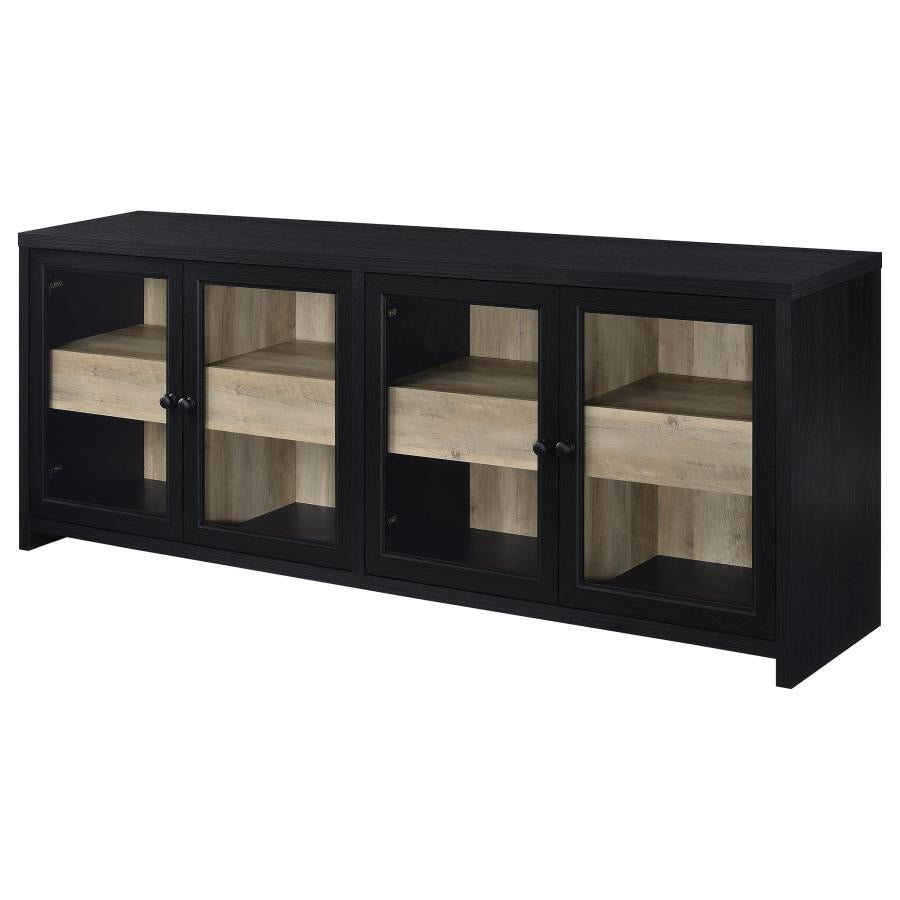 Home & Sleep Outlet - Denison 79-inch 4-door TV Stand Media Console Black