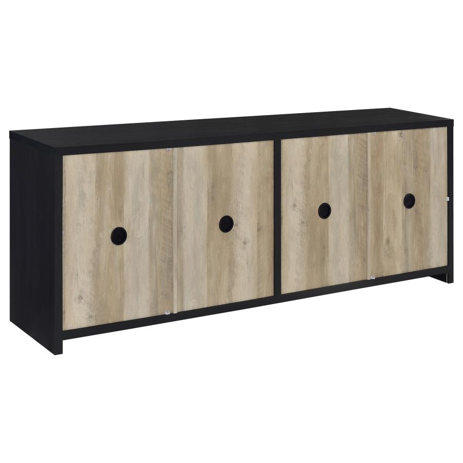 Home & Sleep Outlet - Denison 79-inch 4-door TV Stand Media Console Black