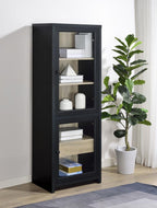 Home & Sleep Outlet - Denison 67-inch 2-door Media Tower Storage Cabinet Black