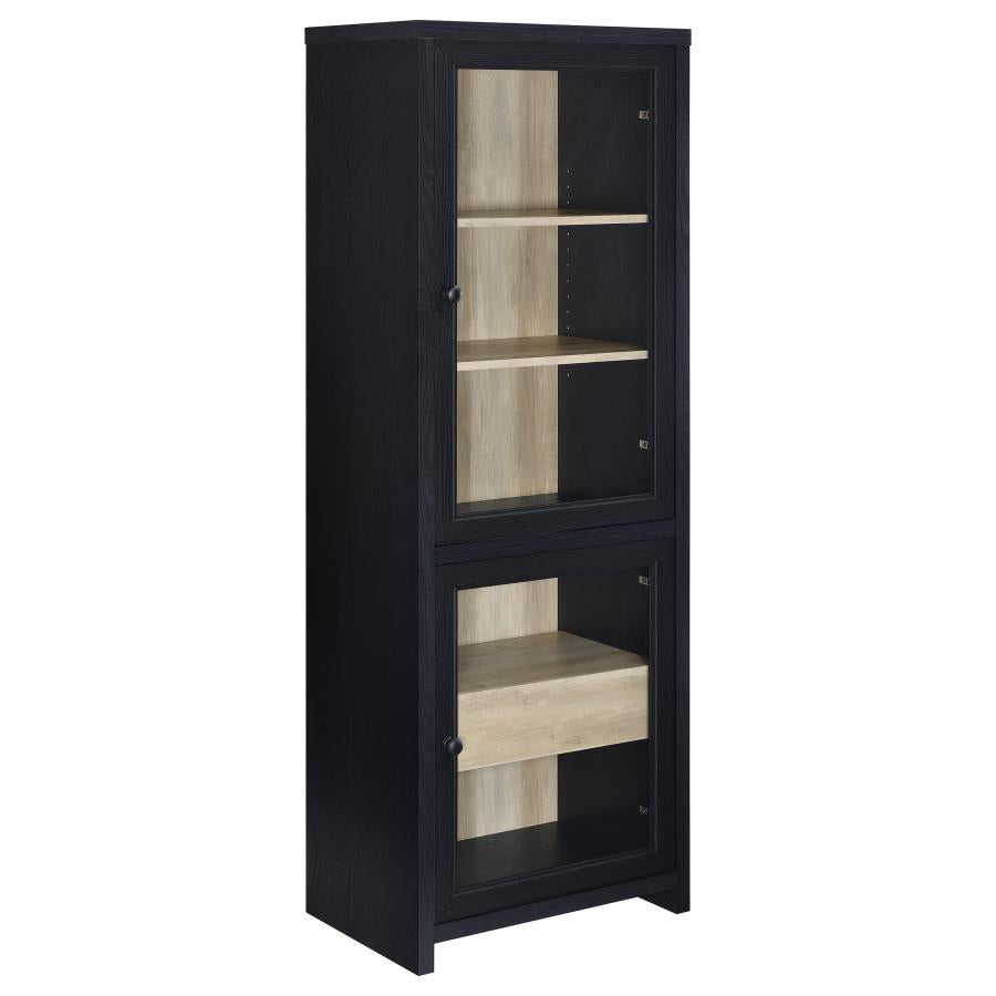 Home & Sleep Outlet - Denison 67-inch 2-door Media Tower Storage Cabinet Black