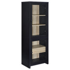 Home & Sleep Outlet - Denison 67-inch 2-door Media Tower Storage Cabinet Black