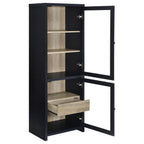 Home & Sleep Outlet - Denison 67-inch 2-door Media Tower Storage Cabinet Black