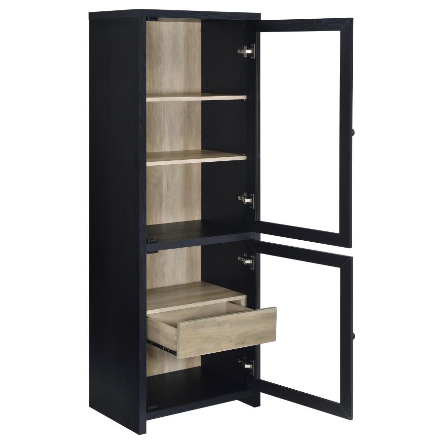 Home & Sleep Outlet - Denison 67-inch 2-door Media Tower Storage Cabinet Black