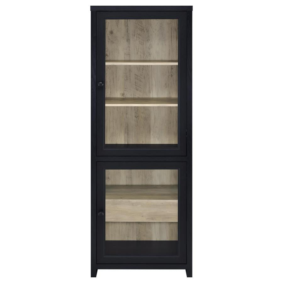 Home & Sleep Outlet - Denison 67-inch 2-door Media Tower Storage Cabinet Black