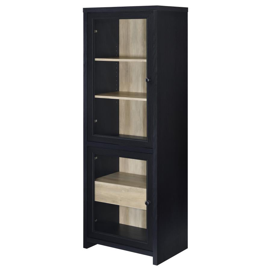 Home & Sleep Outlet - Denison 67-inch 2-door Media Tower Storage Cabinet Black