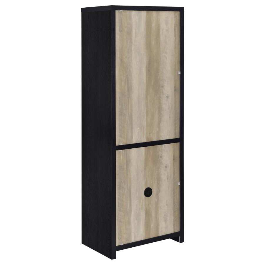 Home & Sleep Outlet - Denison 67-inch 2-door Media Tower Storage Cabinet Black