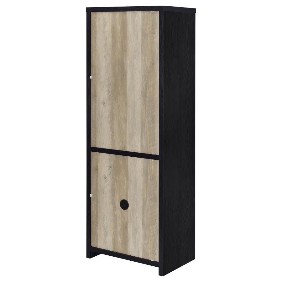 Home & Sleep Outlet - Denison 67-inch 2-door Media Tower Storage Cabinet Black