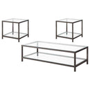 Trini 3-piece Coffee and End Table Set Black Nickel