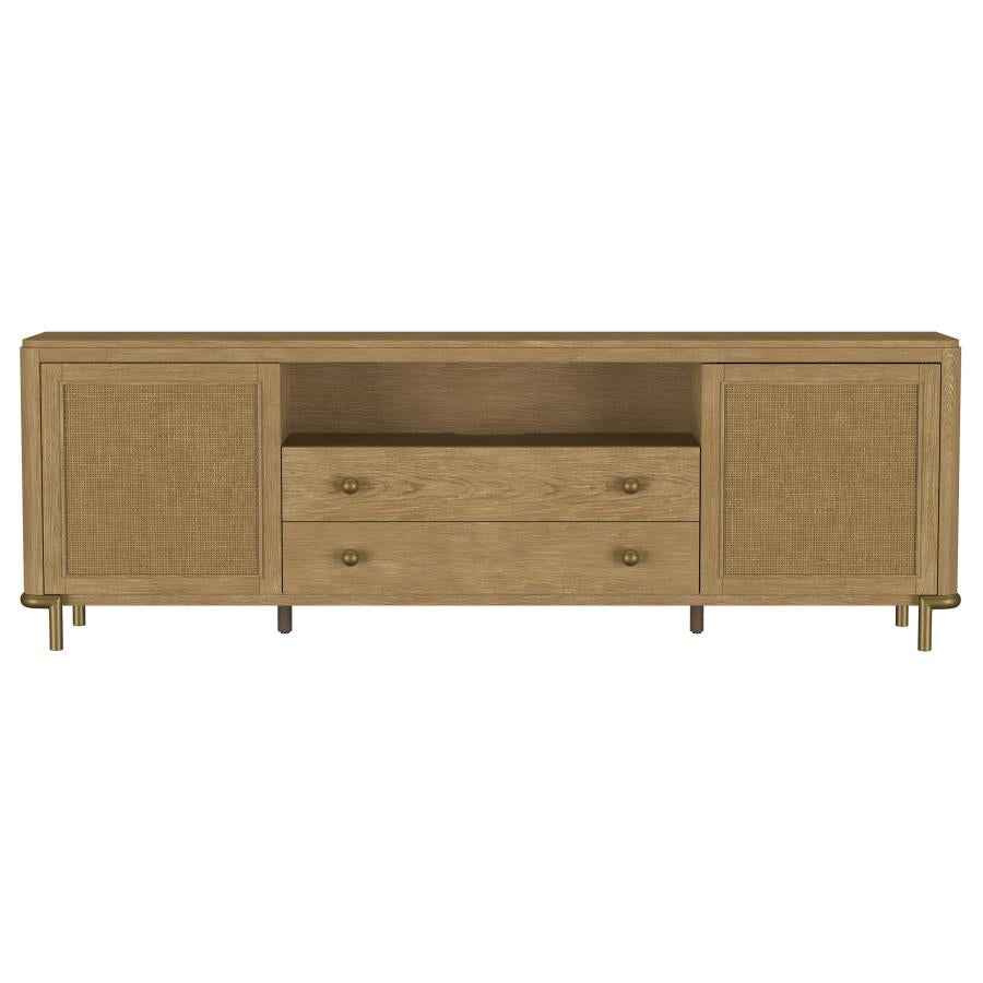 Arini Rattan Cane 2-door TV Stand Media Console Sand Wash