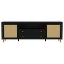 Arini Rattan Cane 2-door TV Stand Media Console Black