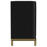 Arini Rattan Cane 2-door TV Stand Media Console Black