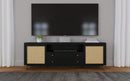 Arini Rattan Cane 2-door TV Stand Media Console Black