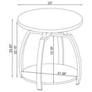 Dacre Round Engineered Wood Top Side End Table Greige
