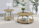 Dacre 2-piece Round Coffee and End Table Set Greige