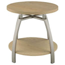Dacre 2-piece Round Coffee and End Table Set Greige