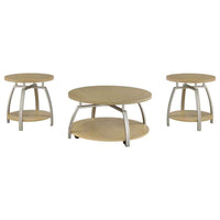 Dacre 3-piece Round Coffee and End Table Set Greige