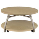 Dacre Round Engineered Wood Top Coffee Table Greige
