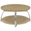 Dacre Round Engineered Wood Top Coffee Table Greige