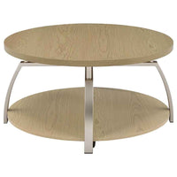 Dacre Round Engineered Wood Top Coffee Table Greige