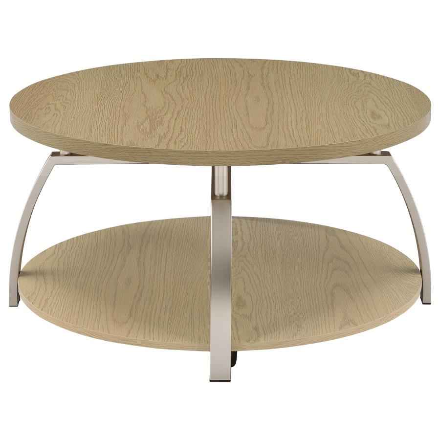 Dacre Round Engineered Wood Top Coffee Table Greige