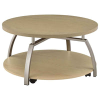 Dacre Round Engineered Wood Top Coffee Table Greige