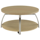 Dacre Round Engineered Wood Top Coffee Table Greige