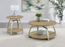 Dacre Round Engineered Wood Top Coffee Table Greige