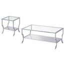 Saide 2-piece Glass Top Coffee and End Table Set Chrome