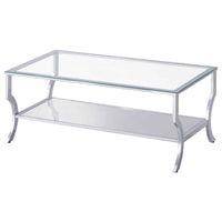Saide 2-piece Glass Top Coffee and End Table Set Chrome