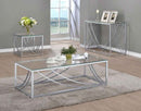 Lille Square Glass Top Side End Table Chrome