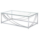 Lille 2-piece Glass Top Coffee And End Table Set Chrome