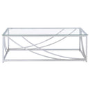 Lille 2-piece Glass Top Coffee And End Table Set Chrome