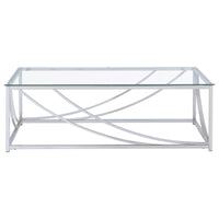 Lille 2-piece Glass Top Coffee And End Table Set Chrome