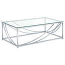 Lille 3-piece Glass Top Coffee And End Table Set Chrome