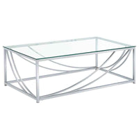 Lille Rectangular Glass Top Coffee Table Chrome