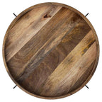 Home & Sleep Outlet - Adhvik Round Wood Top Marble Shelf Coffee Table Natural