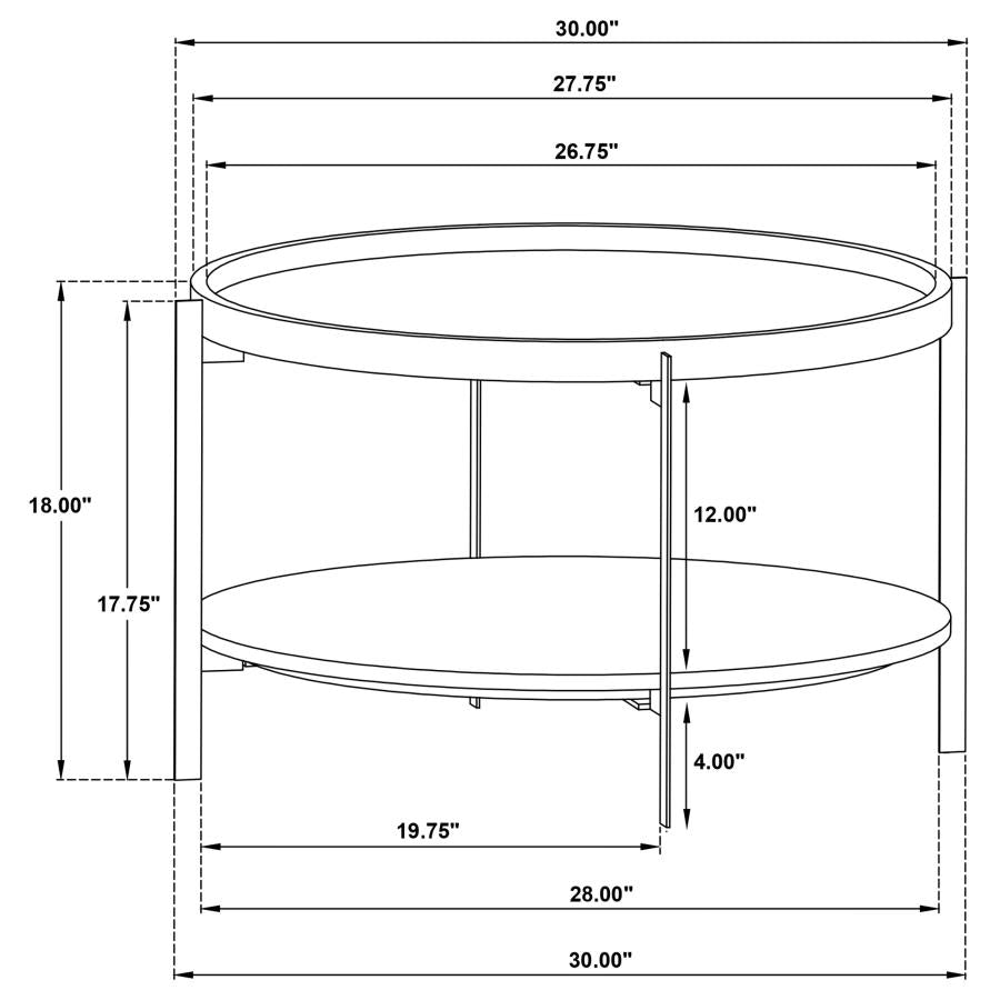 Home & Sleep Outlet - Adhvik Round Wood Top Marble Shelf Coffee Table Natural