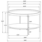 Home & Sleep Outlet - Adhvik Round Wood Top Marble Shelf Coffee Table Natural