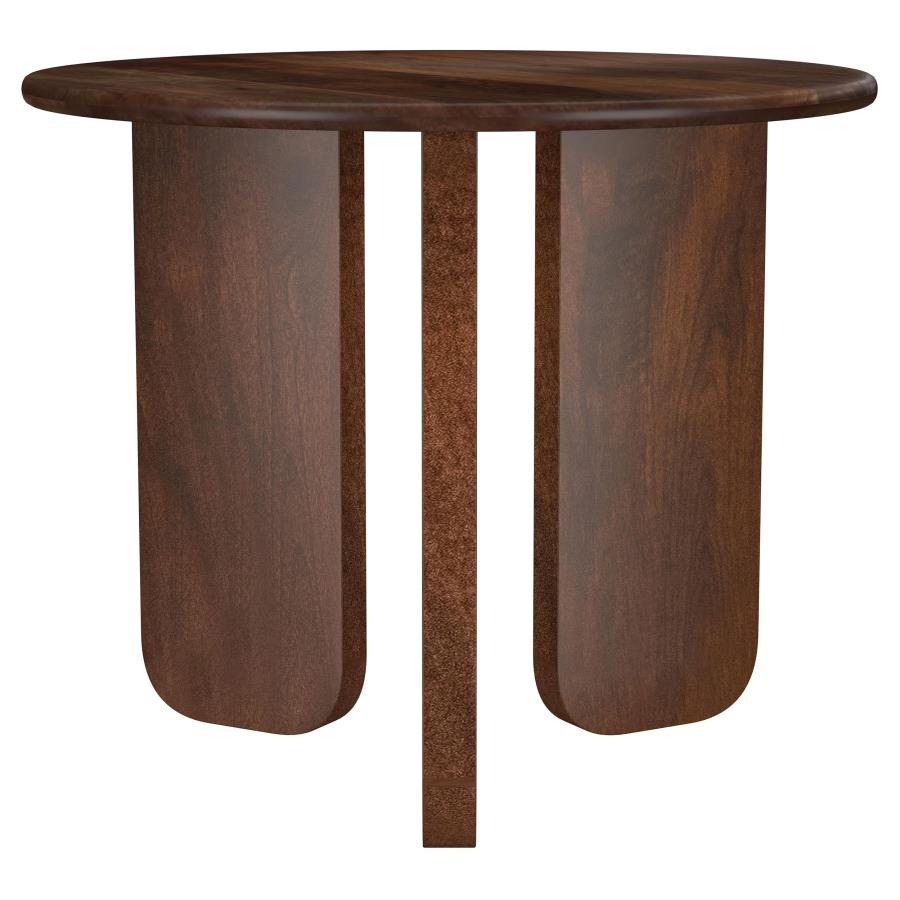 Home & Sleep Outlet - Dale Round Solid Mango Wood Side End Table Brown