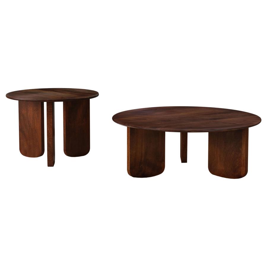 Home & Sleep Outlet - Dale 2-piece Solid Wood Coffee and End Table Set Brown