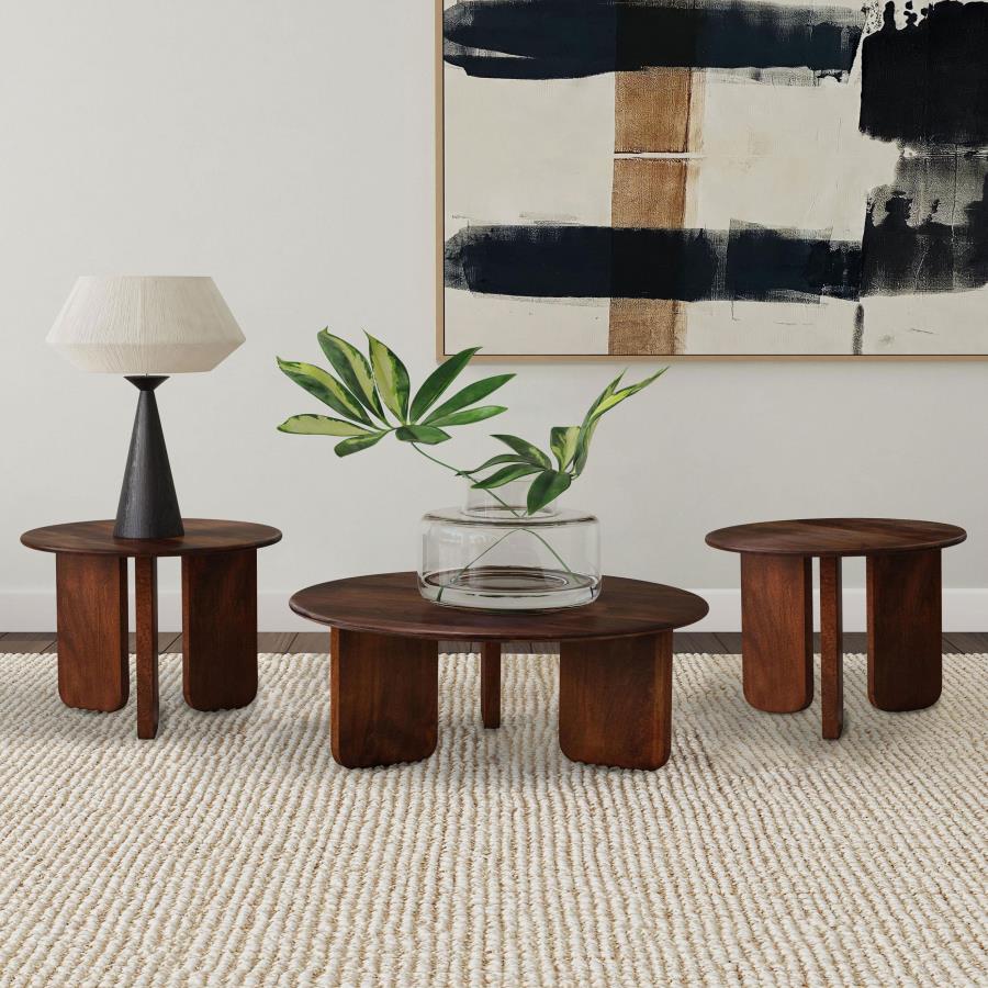 Home & Sleep Outlet - Dale 3-piece Solid Wood Coffee and End Table Set Brown