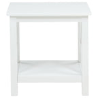 Home & Sleep Outlet - Skyview Square Pine Wood Side End Table with Shelf White