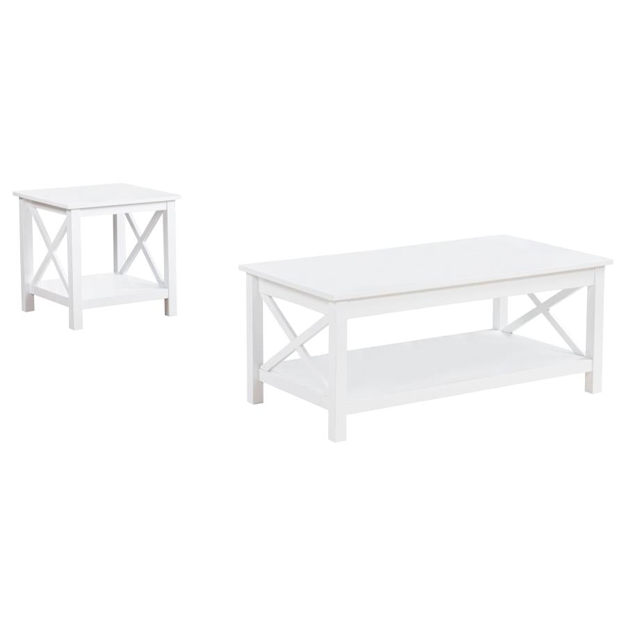 Home & Sleep Outlet - Skyview 2-piece Rectangular Lift Top Coffee Table Set White