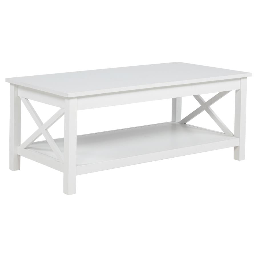 Home & Sleep Outlet - Skyview 2-piece Rectangular Lift Top Coffee Table Set White