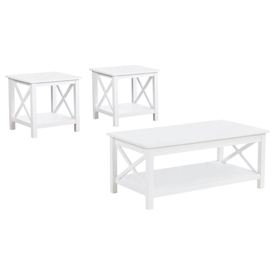 Home & Sleep Outlet - Skyview 3-piece Rectangular Lift Top Coffee Table Set White