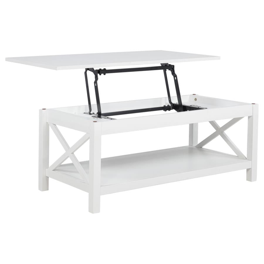 Home & Sleep Outlet - Skyview 3-piece Rectangular Lift Top Coffee Table Set White